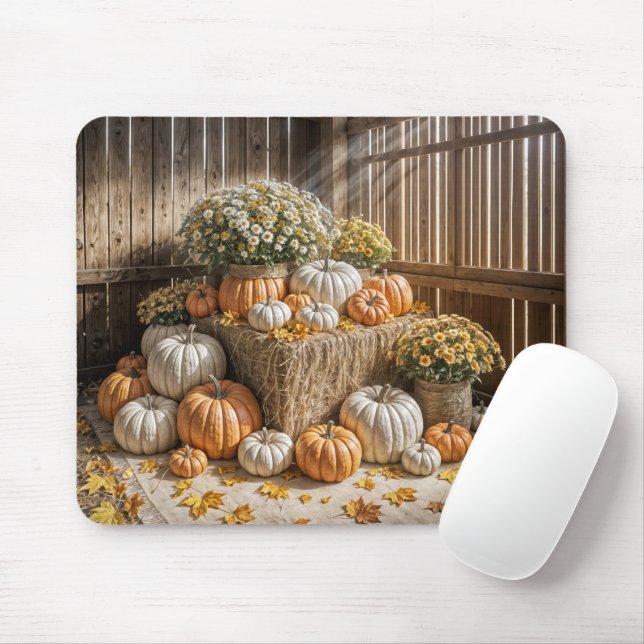 Mousepad Autumn Pumpkins Em Uma Balança De Oia (Com mouse)