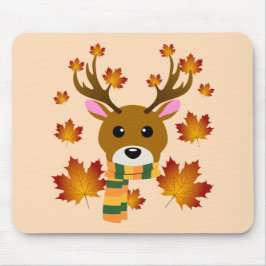 Mousepad Autumn Scarf Deer Mapaves