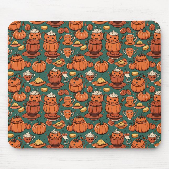 Mousepad Autumn Spooky Pumpkin Pizzazz Party (Frente)