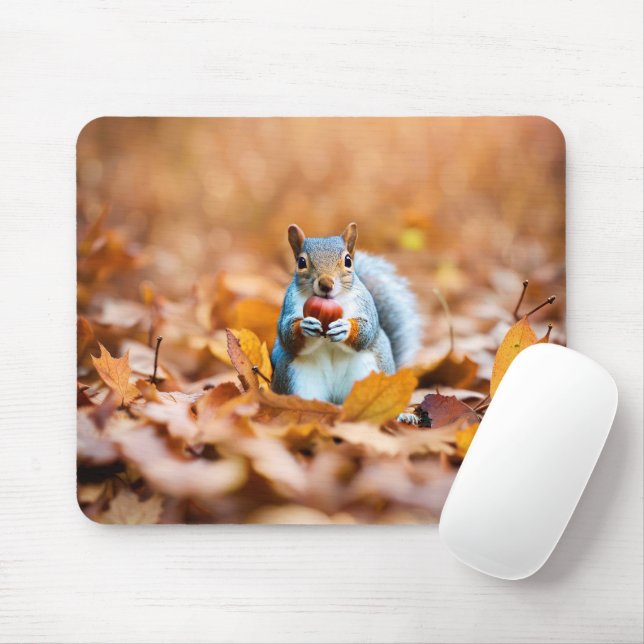 Mousepad Autumn Squirrel Com Acorn (Com mouse)
