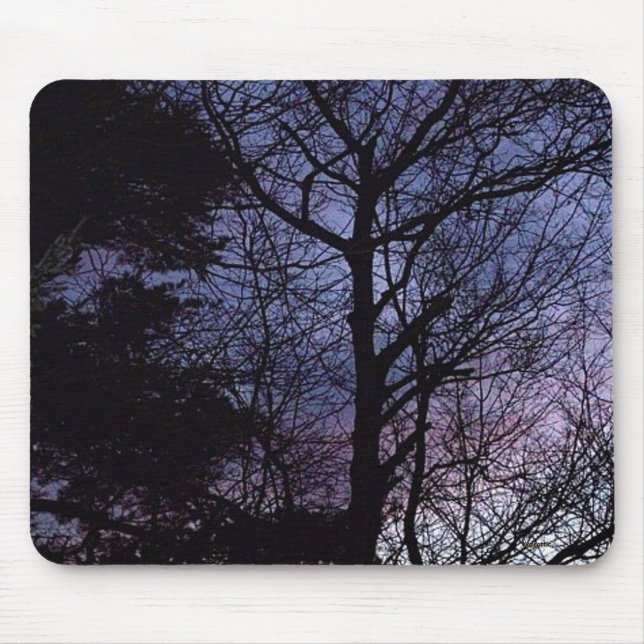 Mousepad Autumn Woods Silhouette Sunset (Frente)