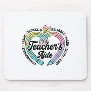 Mousepad Auxiliar de Professor Coração de Maçã Fofo Volta a