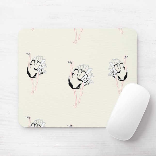 Mousepad ave avestruz em castanho (Com mouse)