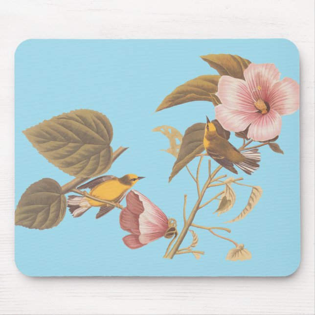 Mousepad Ave-de-anão Amarelo-Amarelo-Audubon Azul-Winged (Frente)