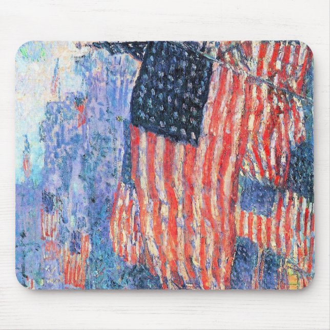 Mousepad Avenida na Chuva por Frederick Childe Hassam (Frente)