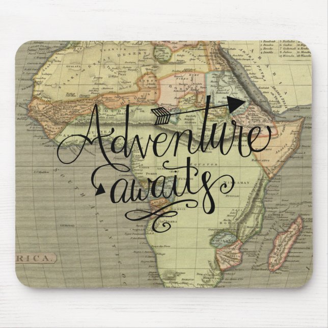 Mousepad Aventura Aguarda o Antigo Map Map Pad do Mundo (Frente)