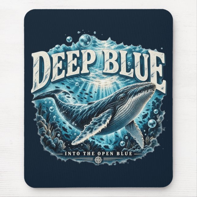 Mousepad Aventura da Baleia Azul Profundo  (Frente)
