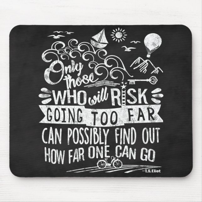 Mousepad Aventura de Calkboard Typografia Motivation Quote (Frente)