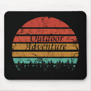 Mousepad Aventura de caminhada ao ar livre - vintage retro 