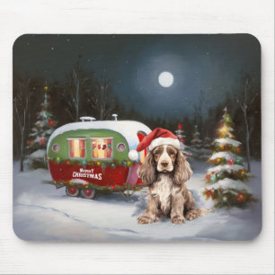 Mousepad Aventura de Natal do Winter Cocker Spaniel Caravan