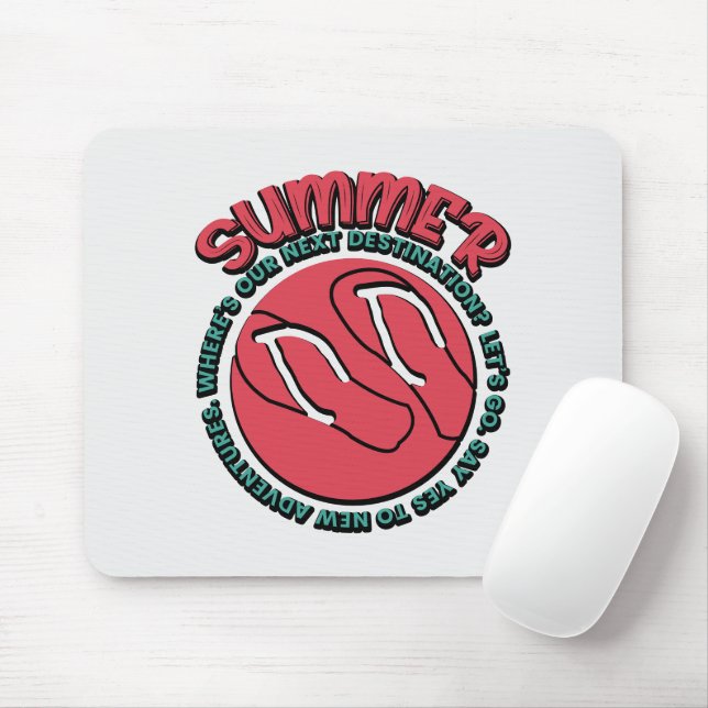 Mousepad Aventura de Verão | Flip-Flops e Inspirado em Viag (Com mouse)