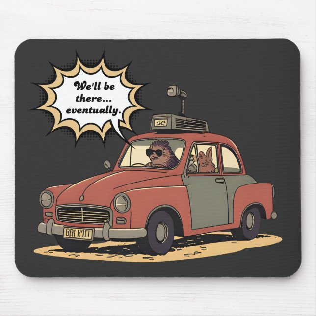 Mousepad Aventura de viagem de Sloth e Bunny Cartoon (Frente)
