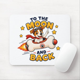 Mousepad Aventura Espacial Canina Até a Lua e de Volta