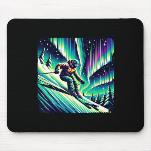 Mousepad Aventura Esqui Sob Luzes De Norte
