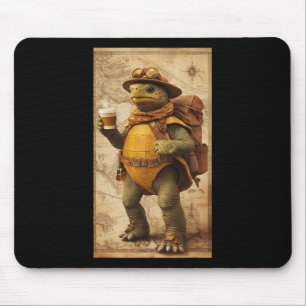 Mousepad Aventura Explorador de Tartaruga Viagem Natureza