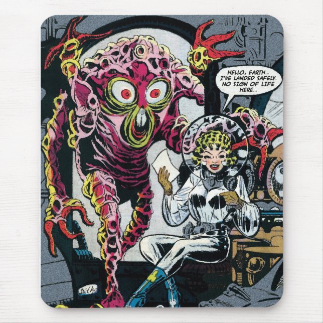 Mousepad Aventuras Espaciais #12 50 Engraçadas Retro Sci Fi (Frente)