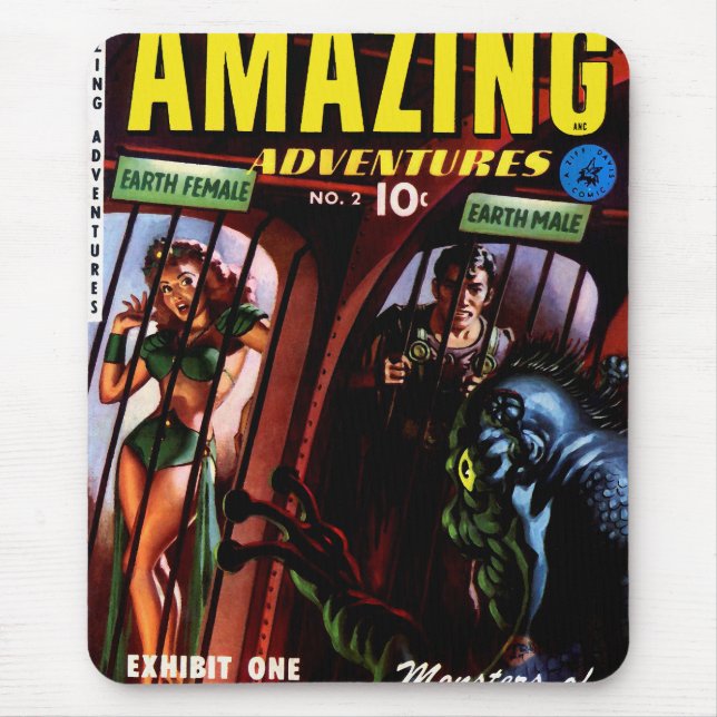 Mousepad Aventuras Incríveis #2 Retro Quadrinho de Ficção C (Frente)