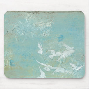 Mousepad Aves Brancas Voando Pelo Céu Azul