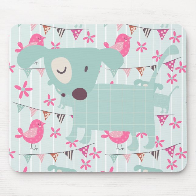 Mousepad Aves, Cães, Bandeiras, Flores (Frente)