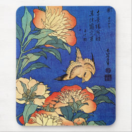 Mousepad Aves de Arte e Flores Japonesas