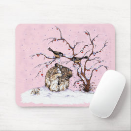 Mousepad Aves de Neve e Coelho