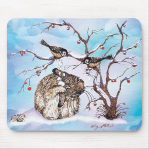 Mousepad Aves De Neve E Pão De Rato De Coelhinho