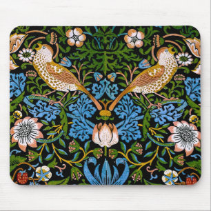 Mousepad Aves e Morangos William Morris Fine Art