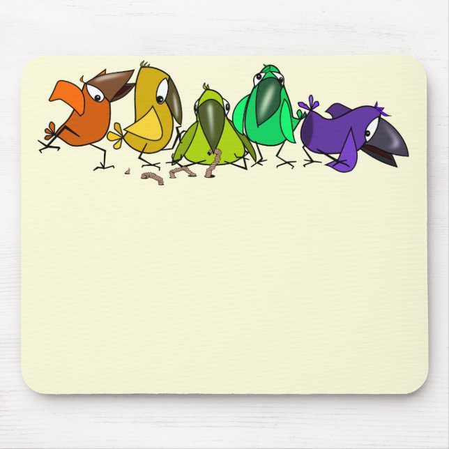 Mousepad Aves Engraçadas - (Frente)