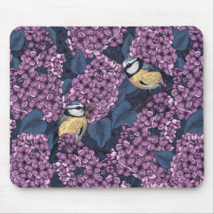 Mousepad Aves no jardim lilás violeta