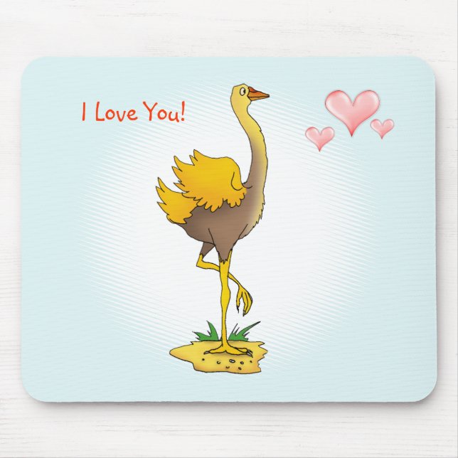 Mousepad Avestruz bonito (Frente)
