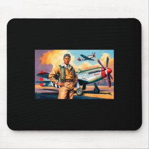 Mousepad Aviadores Negros Retro História Negra Segunda Guer