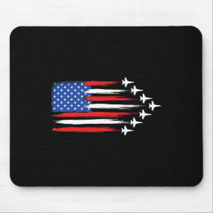 Mousepad Avião a Jato de Combate Bandeira Americana Jatos d