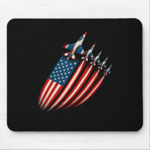 Mousepad Avião a Jato Patriótico Bandeira dos EUA 4 de Julh