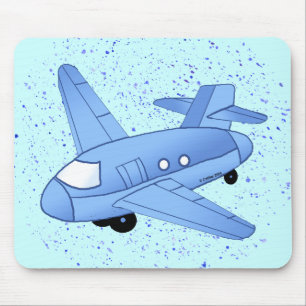 Mousepad Avião azul grande