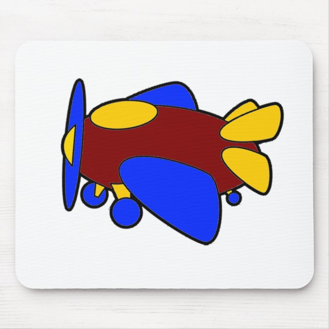 Mousepad Avião - Bolo de Cartoon Colorido (Frente)