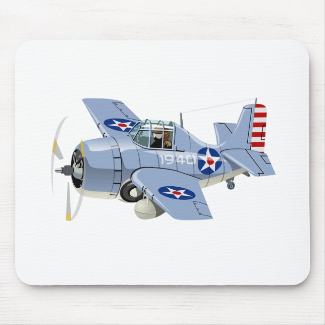 Mousepad Avião-caça-retrô-animação (Frente)