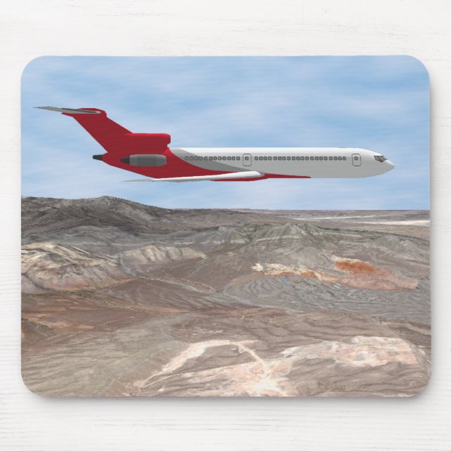 Mousepad Avião Comercial a Jato: Modelo 3D: (Frente)