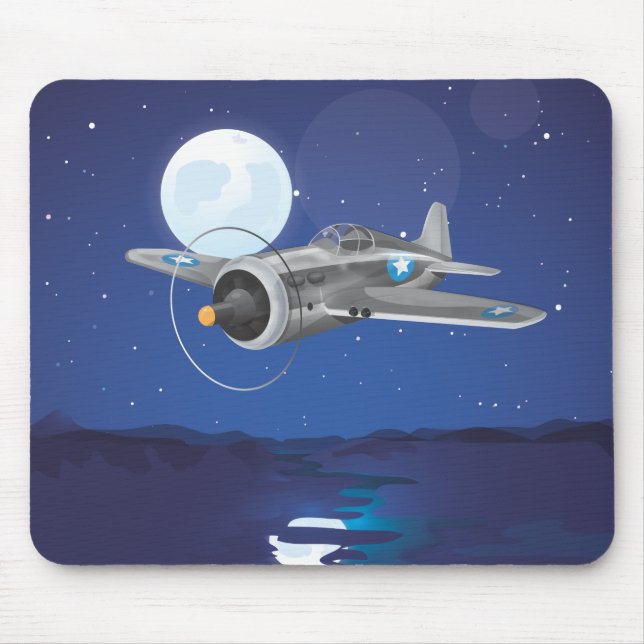Mousepad Avião de combate vintage (Frente)