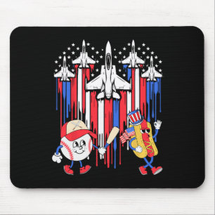 Mousepad Avião De Jato De Combatente Usa Bandeira Baseball
