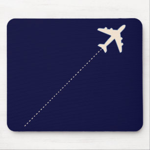 Mousepad avião viagem com linha pontilhada