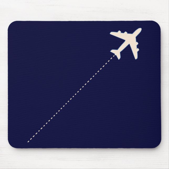 Mousepad avião viagem com linha pontilhada (Frente)