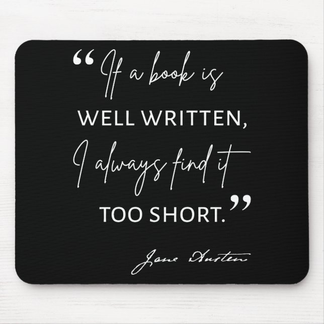 Mousepad Avid Reader II - Cotação Jane Austen (Frente)