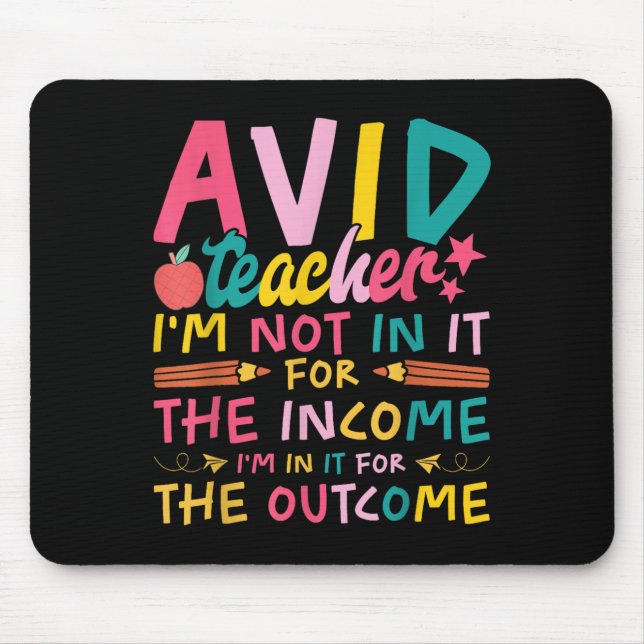 Mousepad Avid Teacher Supplies Funny Back To School For Men (Frente)