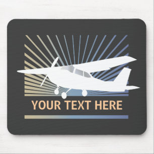 Mousepad Aviões altos da asa - texto feito sob encomenda