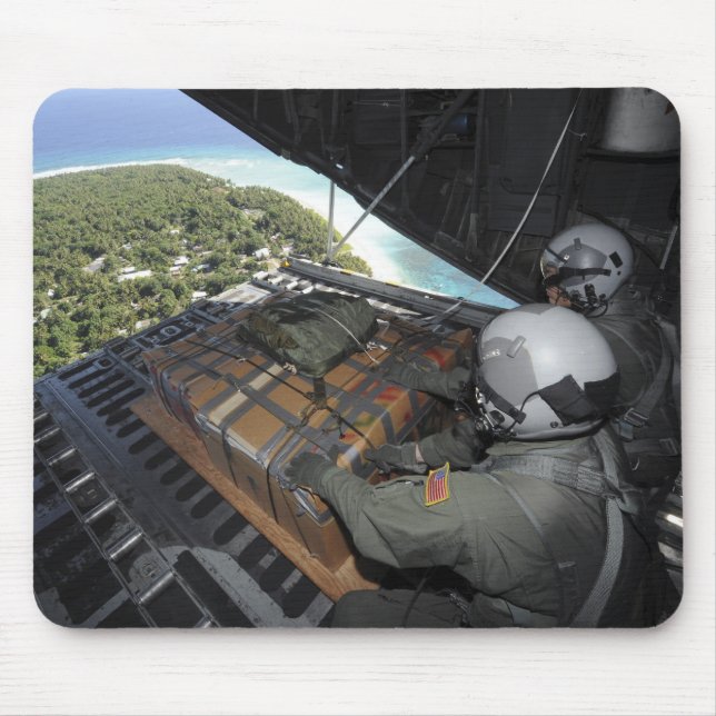 Mousepad Aviões empurram uma palete de mercadorias doadas 2 (Frente)