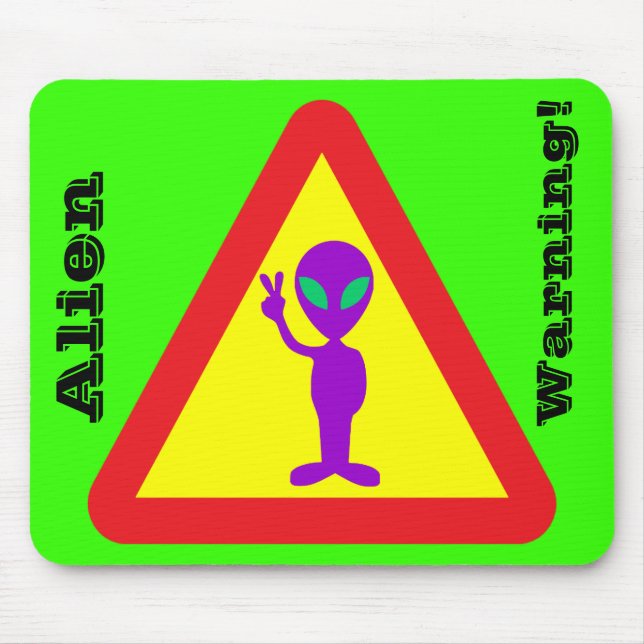 Mousepad Aviso de alienígena (Frente)