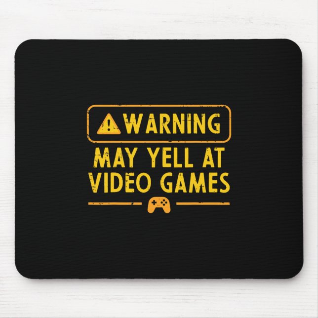 Mousepad Aviso de jogo pode gritar com jogos de vídeo Gamer (Frente)