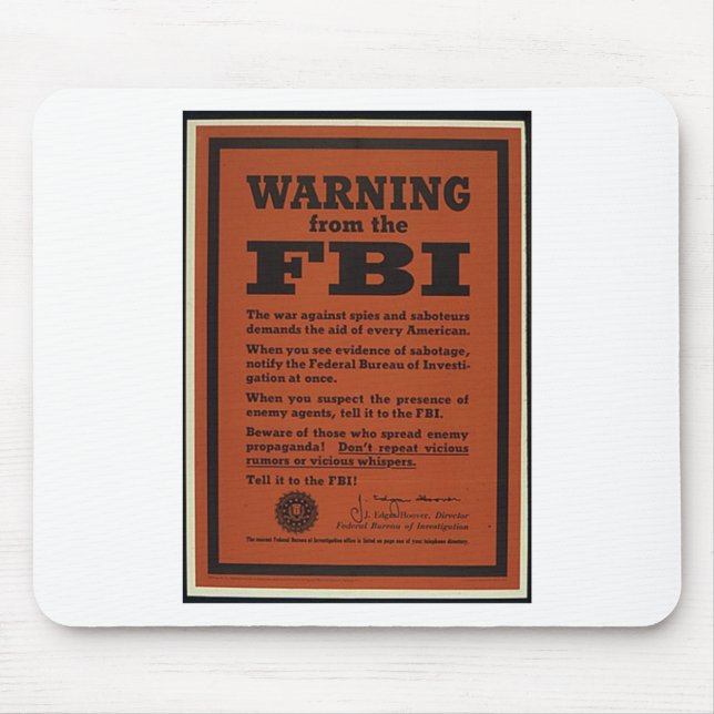 Mousepad Aviso do FBI (Frente)