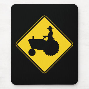 Mousepad Aviso do sinal de estrada do trator de fazenda