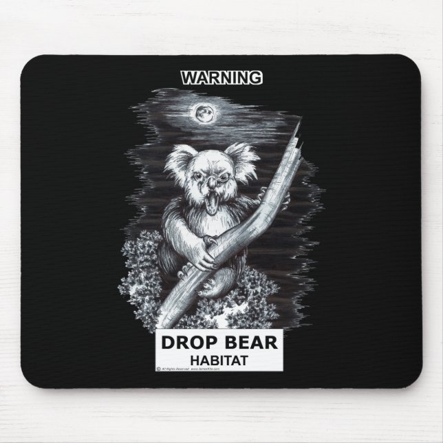 Mousepad Aviso: Habitat do urso da gota (Frente)